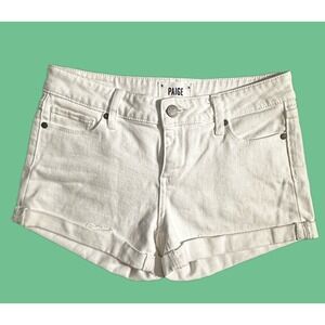 Paige Jimmy Jimmy White Denim Shorts Cuffed Stretch Size 25 1226516-OWT